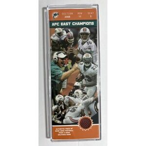 MIAMI DOLPHINS 2008 Season Ticket Holder AFC CHAMPIONS GAME Used Football Piece